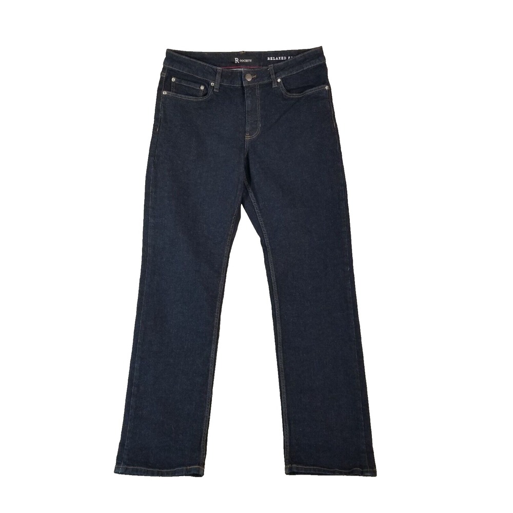 R Society jeans men's 34x34 relaxed fit straight blue stretch denim pants